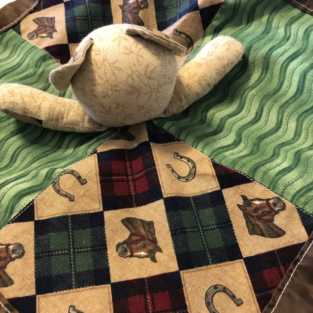 Lovey Security blanket cowboy bear  Western Horses